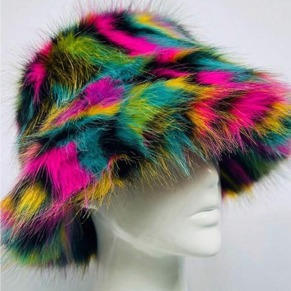 Fabulous Furs Accessories - Fur hat taste the rainbow